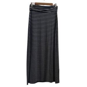 J.Crew Maxi Skirt Stretchy Modal Elastic Waist Size XS Preppy Long Pullon Navy